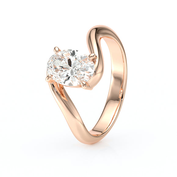 Bague solitaire diamant Clair de Lune - 5