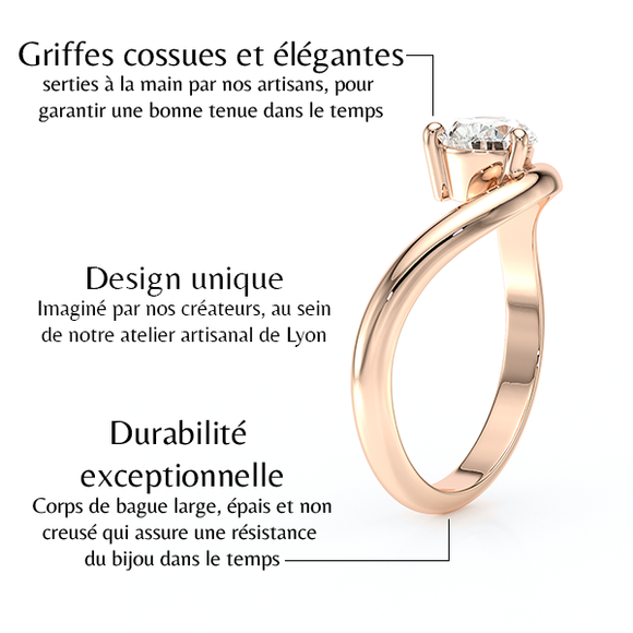 Bague solitaire diamant Clair de Lune - 6