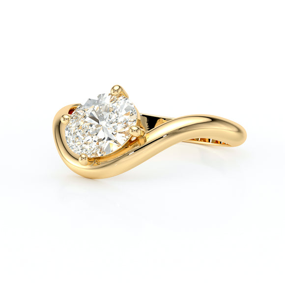 Bague solitaire diamant Clair de Lune - 7