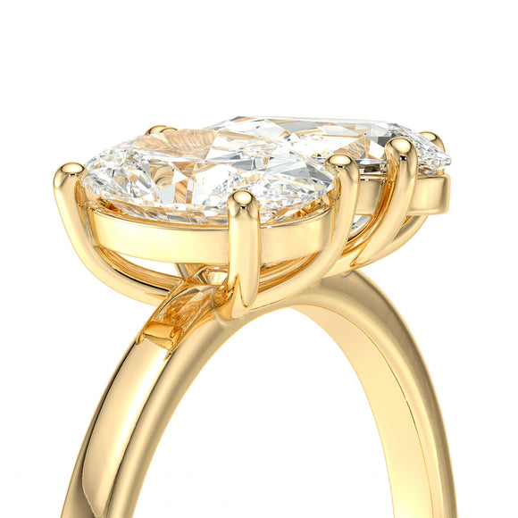 Bague solitaire diamant Toi et Moi