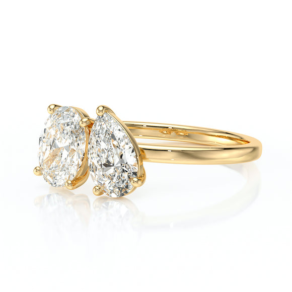 Bague solitaire diamant Toi et Moi