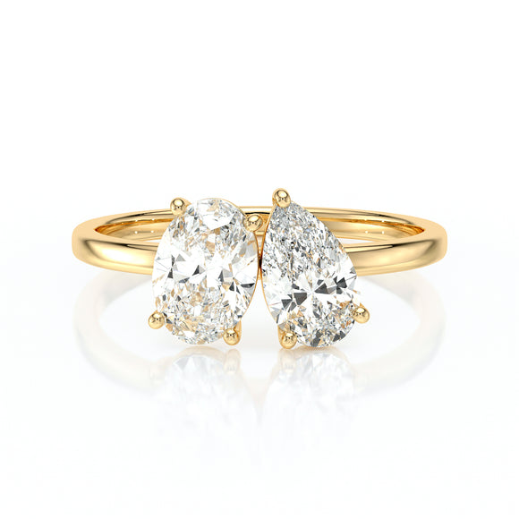 Bague solitaire diamant Toi et Moi