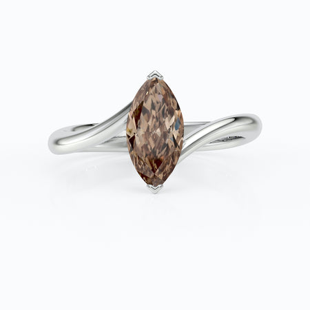 Bague solitaire diamant chocolat Clair de Lune - 3