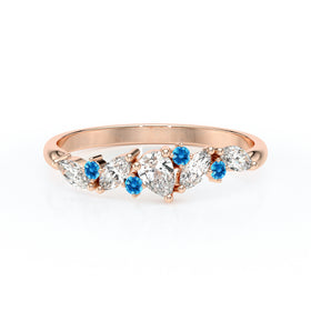 Bague topaze et diamant Florale - 1