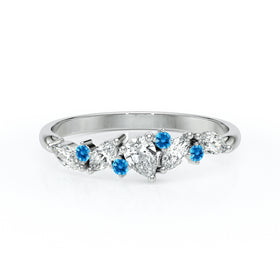 Bague topaze et diamant Florale - 1