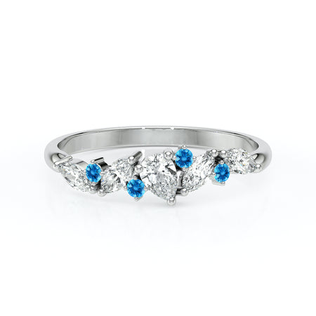 Bague topaze et diamant Florale - 1