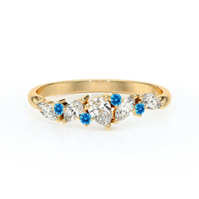 Bague topaze et diamant Florale - 1