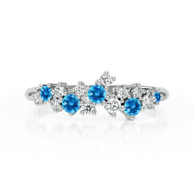 Bague topaze et diamant Florale - 4