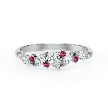 Bague tourmaline et diamant Florale - 1