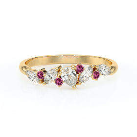 Bague tourmaline et diamant Florale - 1