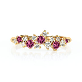Bague tourmaline et diamant Florale - 4