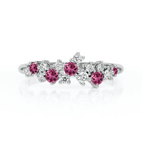 Bague tourmaline et diamant Florale - 4