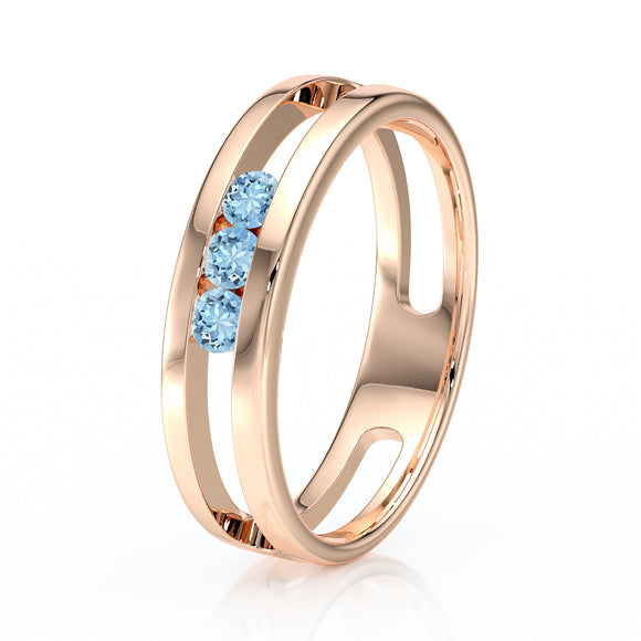 Bague trilogie aigue-marine Premier Pas - 2