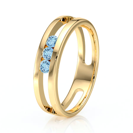 Bague trilogie aigue-marine Premier Pas - 2