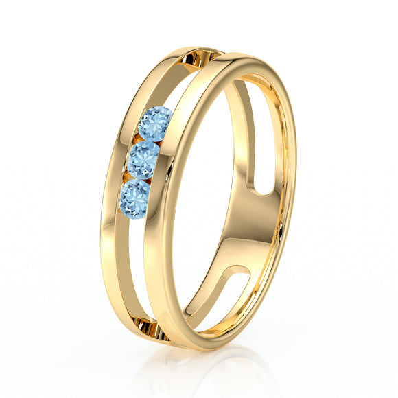 Bague trilogie aigue-marine Premier Pas - 2