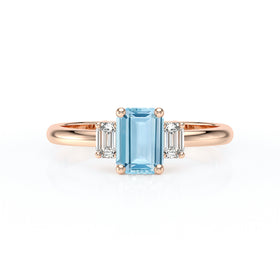 Bague trilogie aigue-marine et diamant Premier Pas - 5