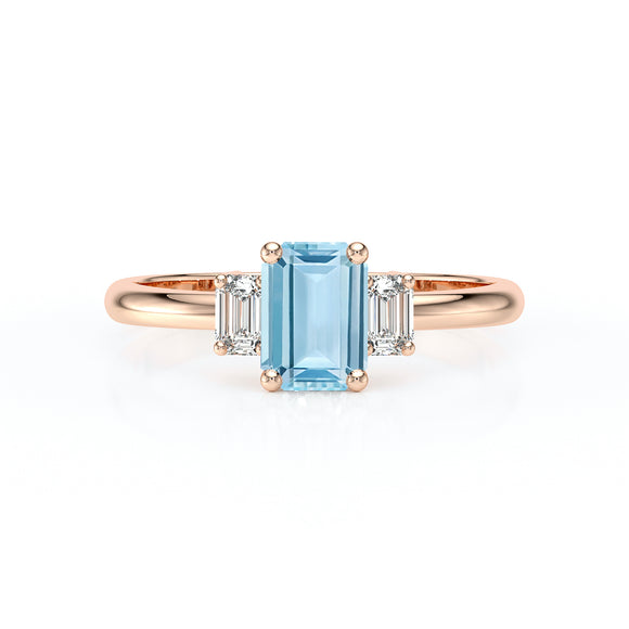 Bague trilogie aigue-marine et diamant Premier Pas - 5