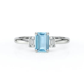 Bague trilogie aigue-marine et diamant Premier Pas - 5