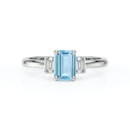 Bague trilogie aigue-marine et diamant Premier Pas - 5