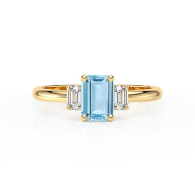 Bague trilogie aigue-marine et diamant Premier Pas - 5