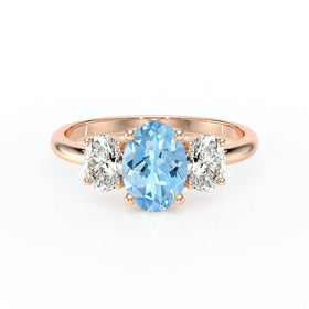 Bague trilogie aigue-marine et diamant Premier Pas - 6