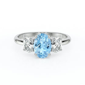 Bague trilogie aigue-marine et diamant Premier Pas - 6