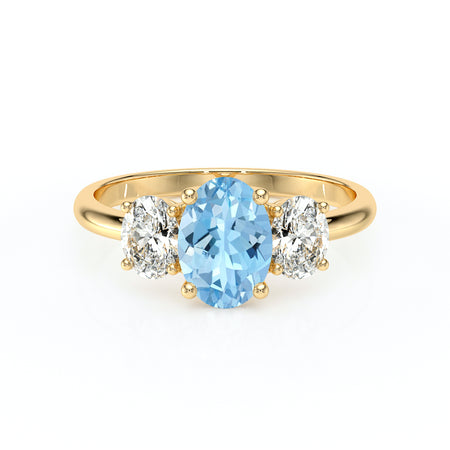 Bague trilogie aigue-marine et diamant Premier Pas - 6