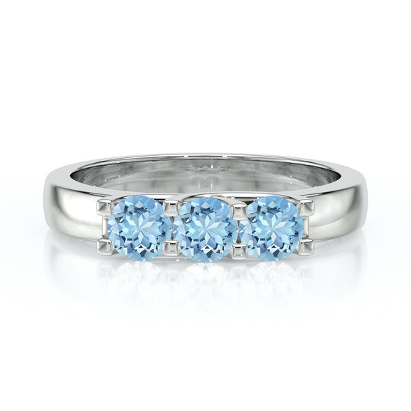 Bague trilogie aigue-marine Coucher de Soleil - 2