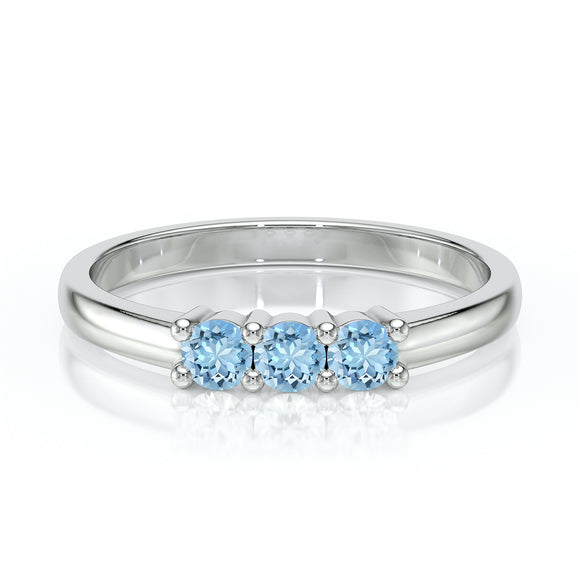 Bague trilogie aigue-marine Coucher de Soleil - 3