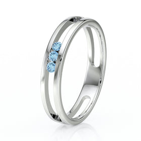 Bague trilogie aigue-marine Premier Pas - 3