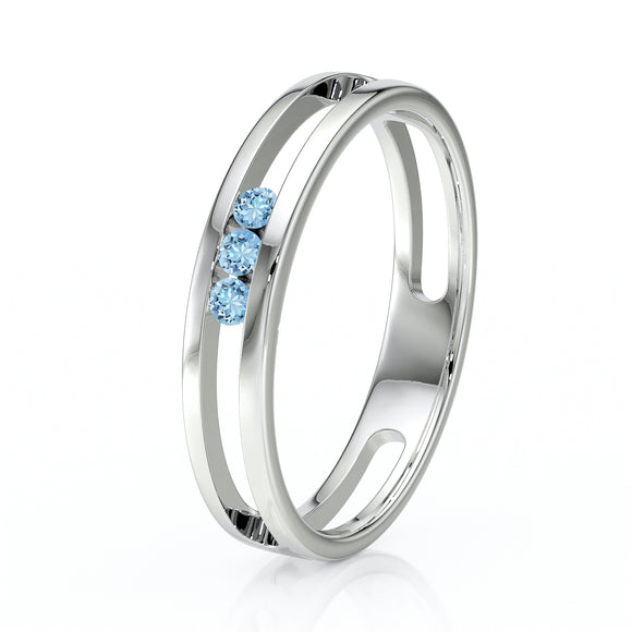 Bague trilogie aigue-marine Premier Pas - 3