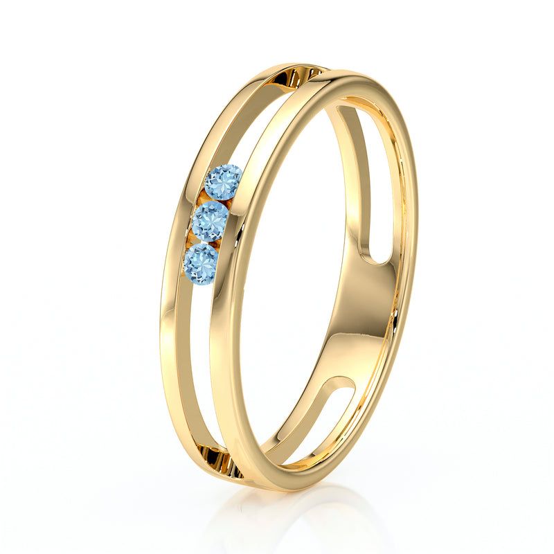 Bague trilogie aigue-marine Premier Pas - 3