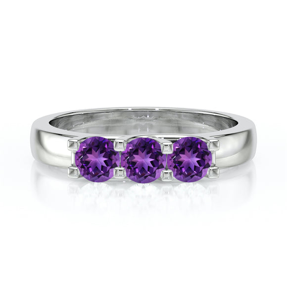 Bague trilogie améthyste Coucher de Soleil - 2