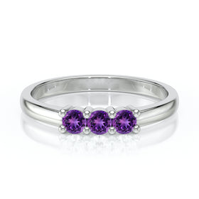 Bague trilogie améthyste Coucher de Soleil - 3