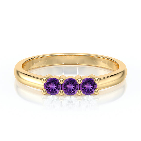 Bague trilogie améthyste Coucher de Soleil - 3