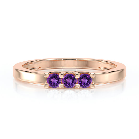 Bague trilogie améthyste Coucher de Soleil - 4