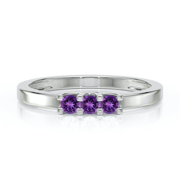 Bague trilogie améthyste Coucher de Soleil - 4