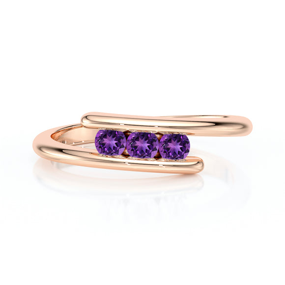 Bague trilogie améthyste Main dans la Main - 2