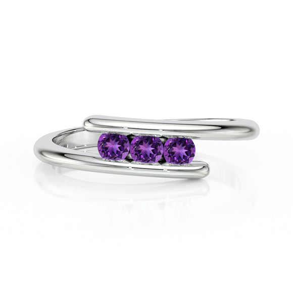 Bague trilogie améthyste Main dans la Main - 2