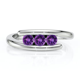 Bague trilogie améthyste Main dans la Main - 5