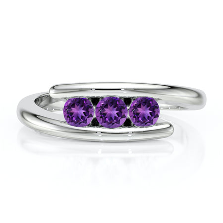 Bague trilogie améthyste Main dans la Main - 5