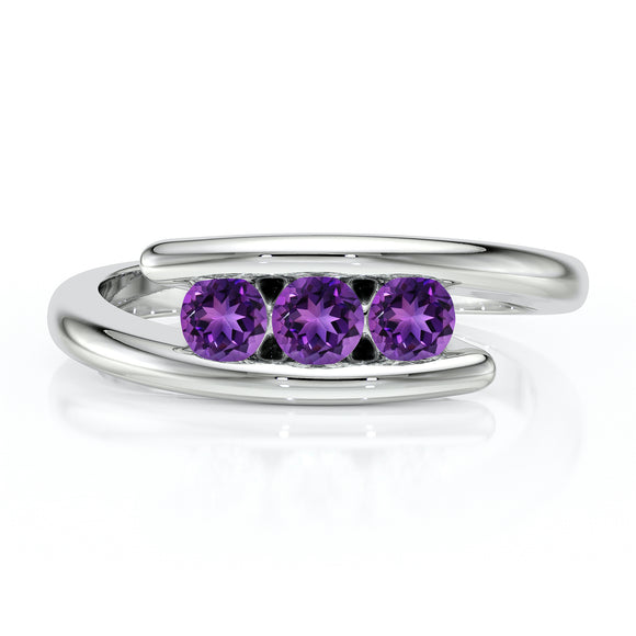 Bague trilogie améthyste Main dans la Main - 5
