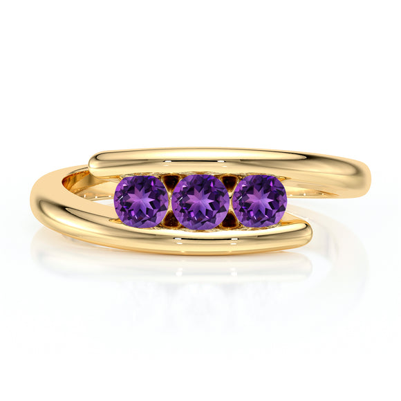 Bague trilogie améthyste Main dans la Main - 5