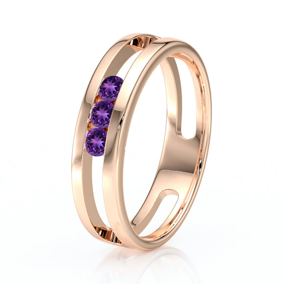 Bague trilogie améthyste Premier Pas - 2
