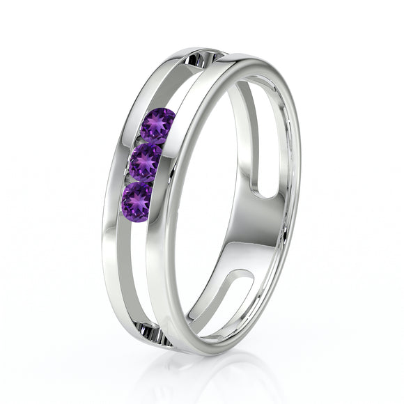Bague trilogie améthyste Premier Pas - 2