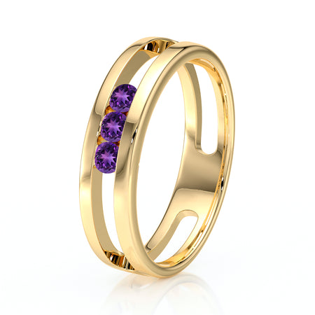 Bague trilogie améthyste Premier Pas - 2