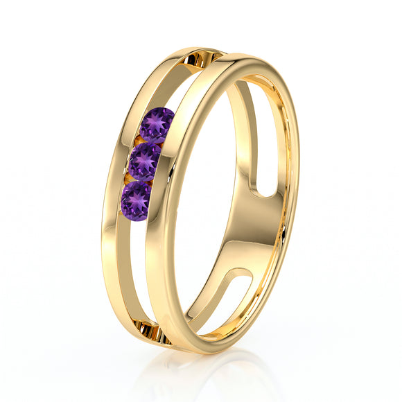 Bague trilogie améthyste Premier Pas - 2