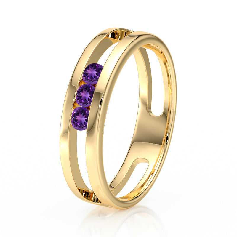 Bague trilogie améthyste Premier Pas - 2