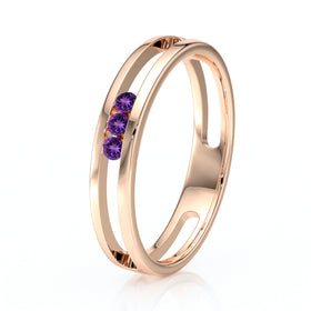 Bague trilogie améthyste Premier Pas - 3