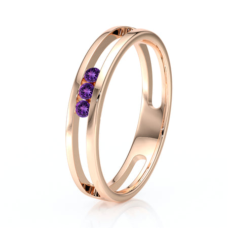 Bague trilogie améthyste Premier Pas - 3